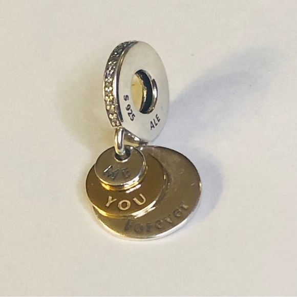 Authentic Pandora You Me Forever Charm 14k 925 Ale NWT - Picture 5 of 9